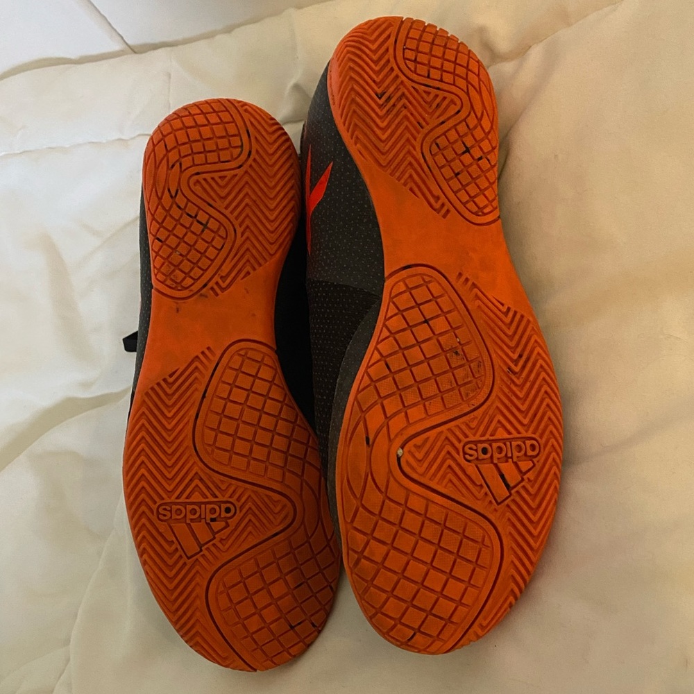 Adidas Kids Black and Orange Athletic Shoes - Picture 4 of 5